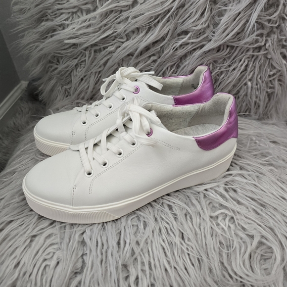 Naturalizer Shoes - NATURALIZER White and Purple LEATHER Sneakers
